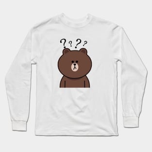 Brown - Huh? Long Sleeve T-Shirt